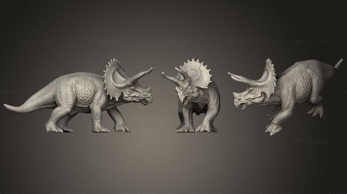 Статуэтки животных (Трицератопс 3D, STKJ_1576) 3D модель для ЧПУ станка